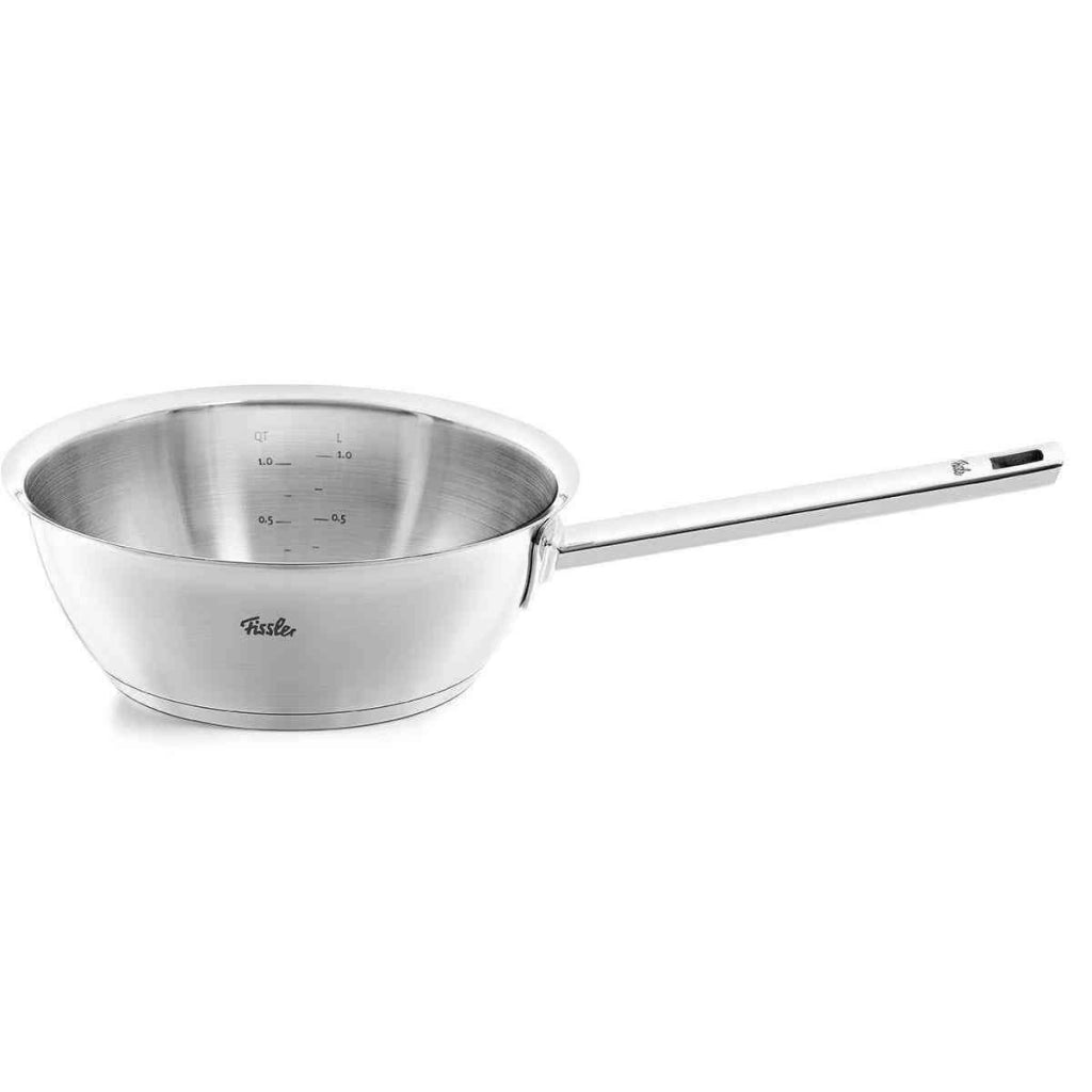 Fissler 084-148-20-100-0 Original-Profi Collection Padella conica per saltare 20 cm 1.9 litri Acciaio inox satinato con scala graduata e fondo universale incluso induzione colore Acciaio inox