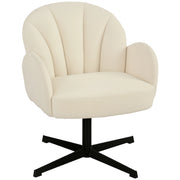 Poltrona girevole in velluto con cuscino a molle beige ¨C zephmum ¨C 90x90x90