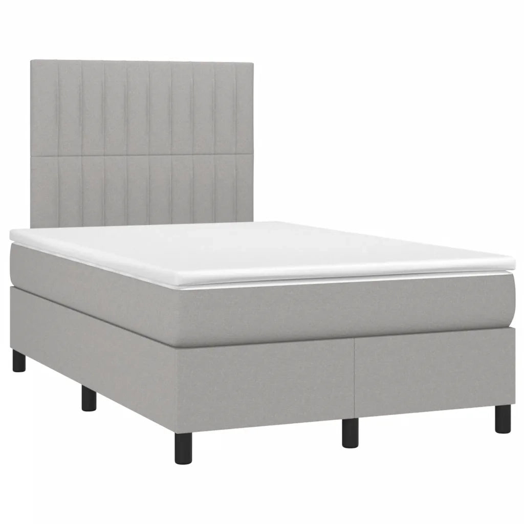 Giroletto a Molle con Materasso Grigio Chiaro 120x190cm Tessuto