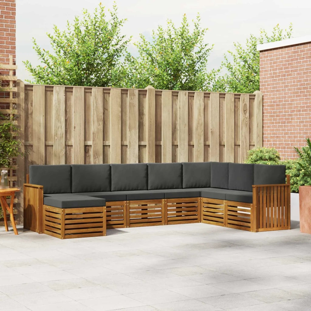 Set divano sezionale con cuscino 8 pcs Naturale e Antracite 3375287