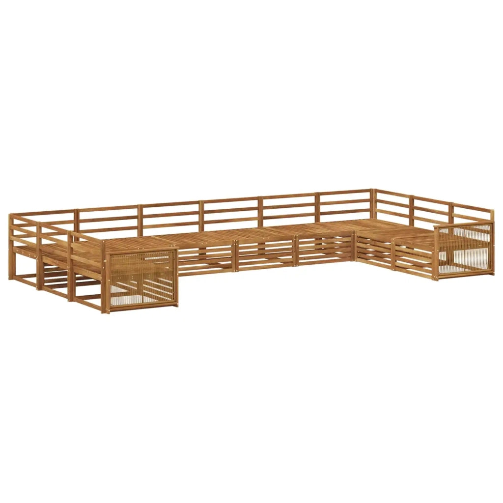 Set divani 10 pz Legno di Acacia Massello 3383897
