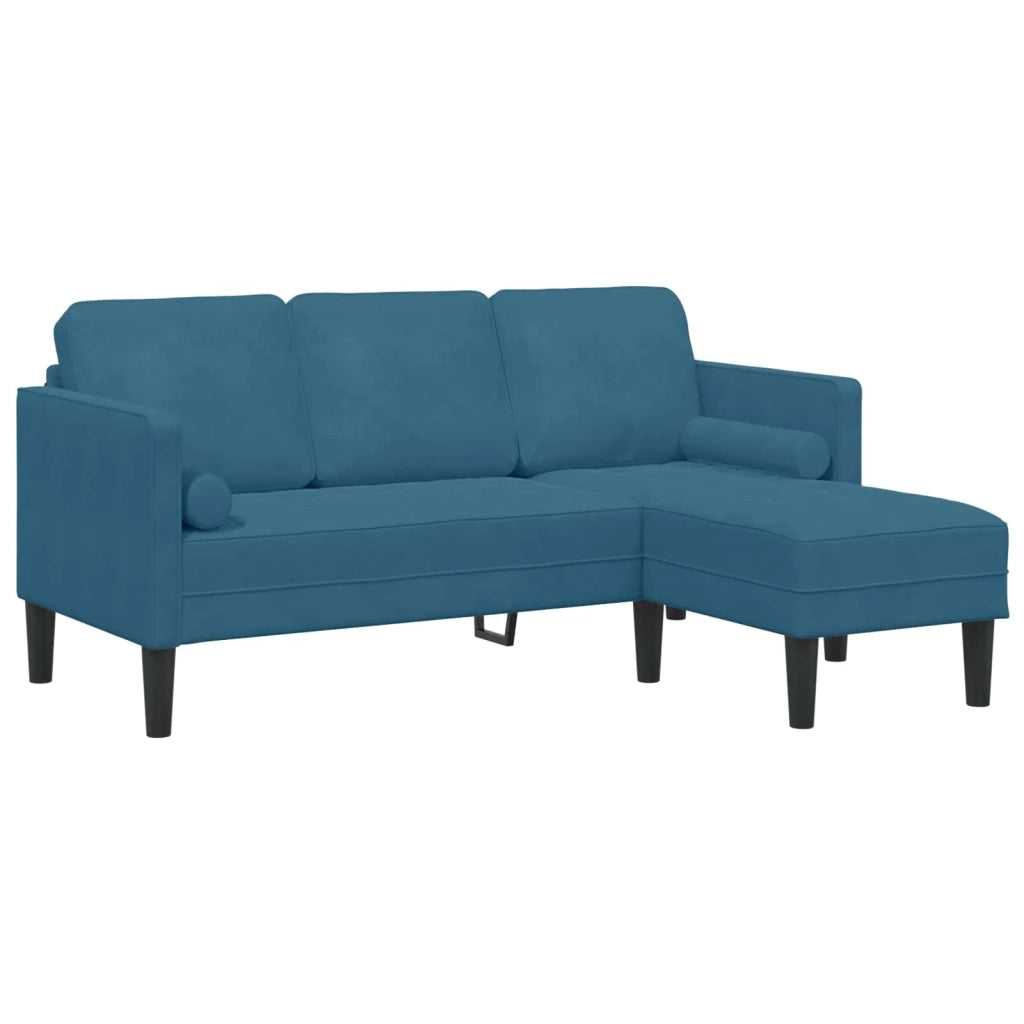 Set di divani con cuscino 2 pcs Blu Poliestere 3329273