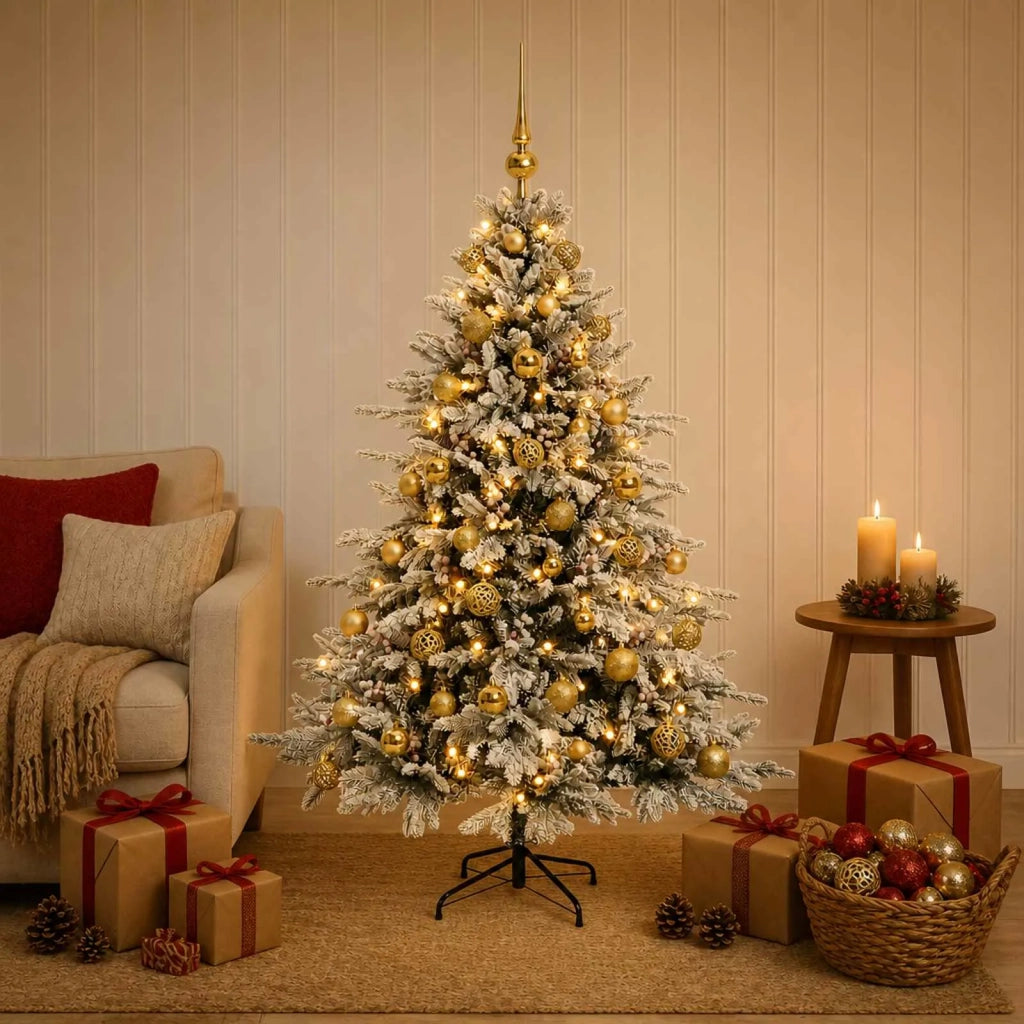 Albero di Natale artificiale con palline 120 cm 150 LED 3465679
