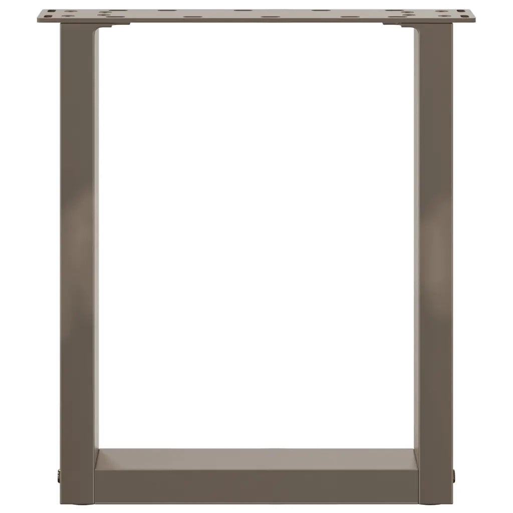 Gambe per Tavolino da Caffè a Forma di U 2 pz Acciaio Naturale 38x(42-43) cm Acciaio 4013155