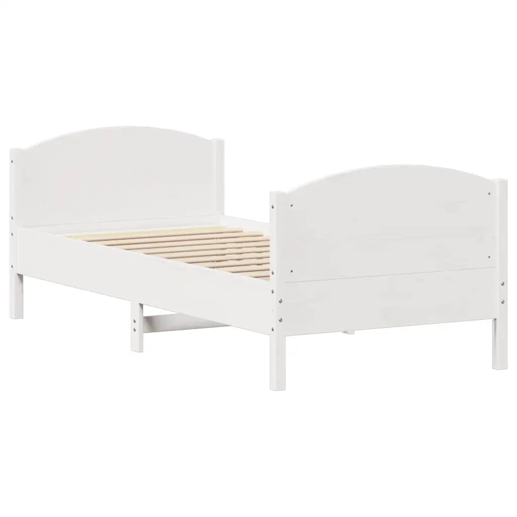 Letto senza Materasso Bianco 90x200 cm Legno Massello di Pino 3301807