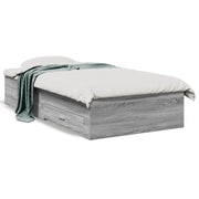 Letto singolo | Letto per adulti | Giroletto Cassetti Grigio Sonoma 100x200 cm Legno Multistrato
