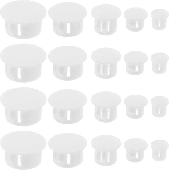 Viti di Plastica per Viti di Sostituzione Tipo Flush - 100 Pezzi - Paratie Porte Finestre Paratie - Bianco.
