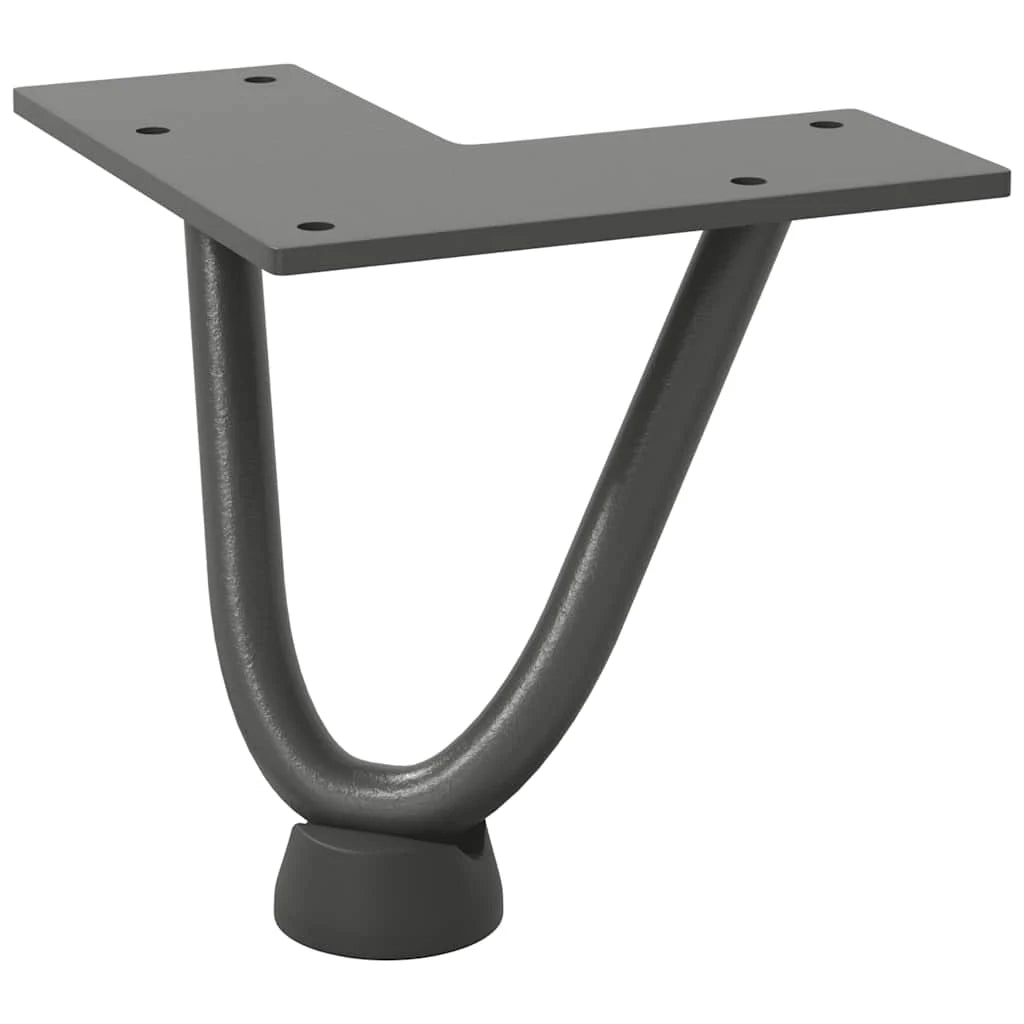 Set di 4 gambe a forcina per tavolino 10 cm design moderno finitura opaca in acciaio antracite 02_0056709
