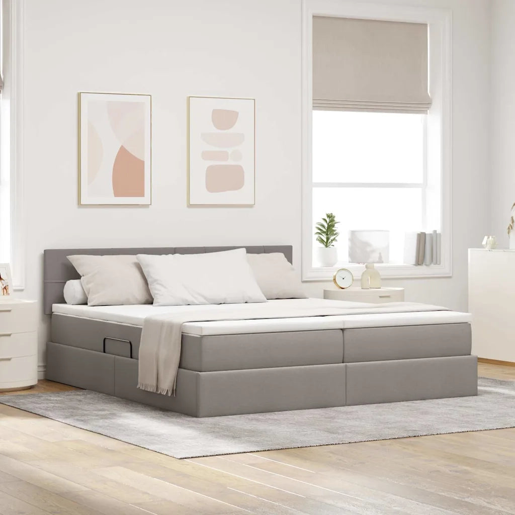 Letto con luci a strisce a LED Talpa 180 x 200 cm Tessuto