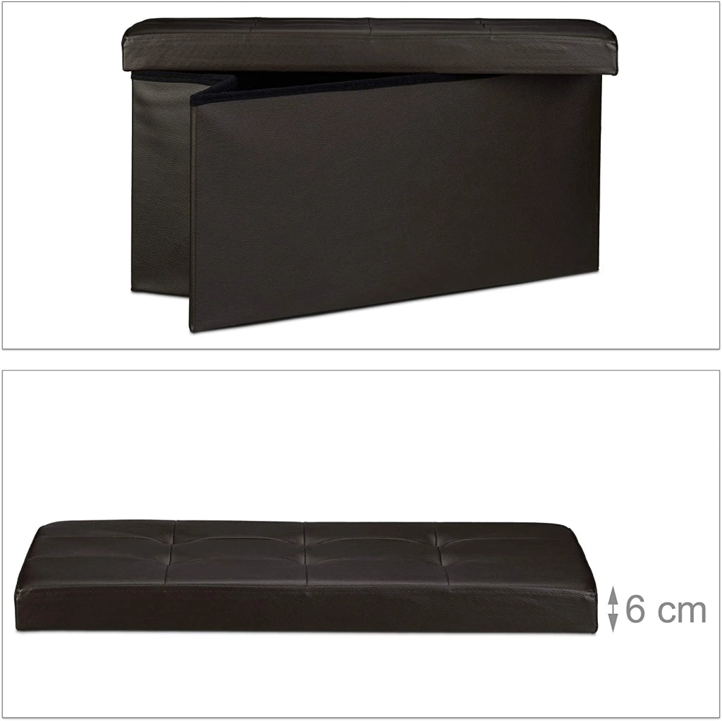 Sgabello/pouf pieghevole in materiale sintetico 76 cm marrone 13_0002808