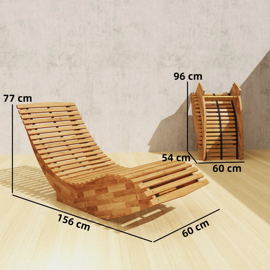 Sedia Dondolo da Giardino ¨C zephmum ¨C Legno Acacia, Naturale