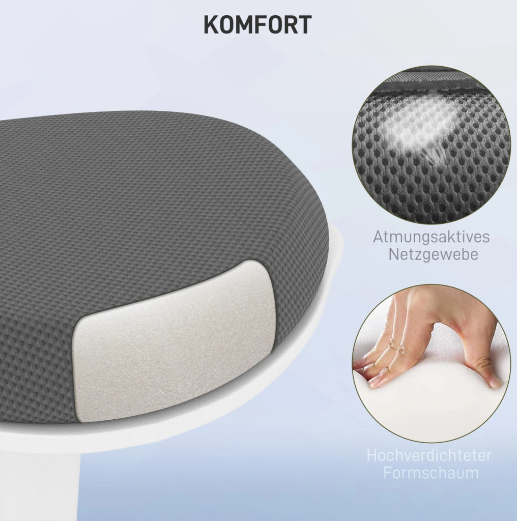 Sgabello ergonomico da ufficio regolabile grigio