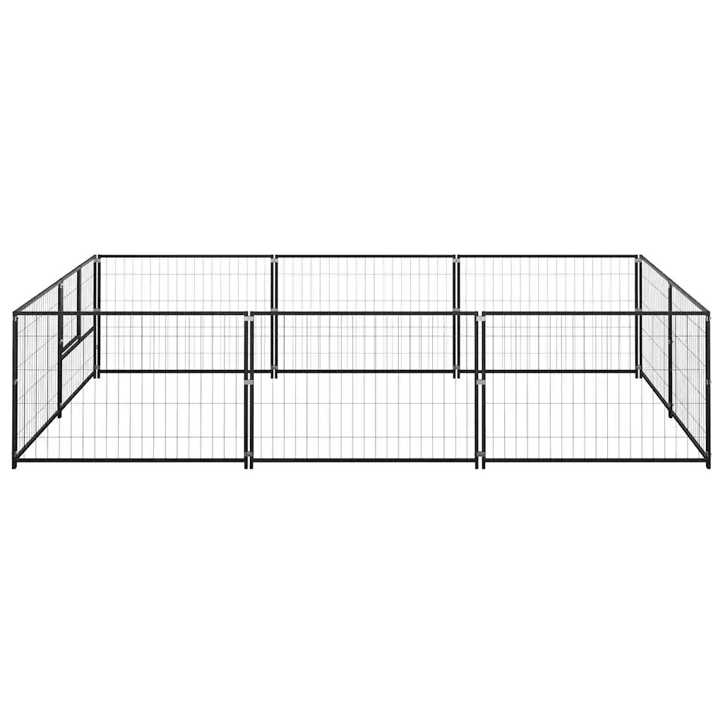 Gabbia per Cani Nera 6 mÂ² in Acciaiocod mxl 72905