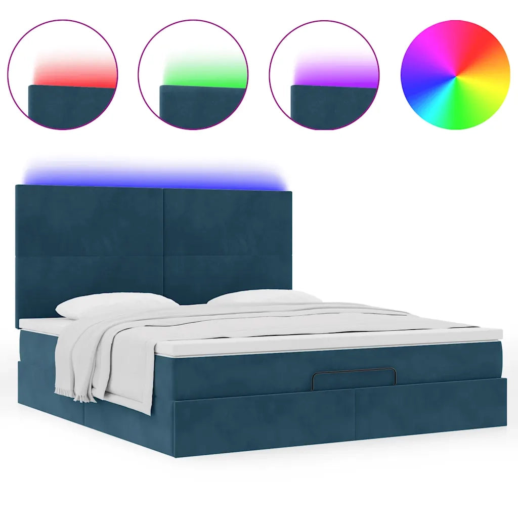 vidaXL Struttura Letto Pouf con Materassi 160x200 cm Velluto