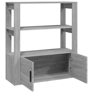 Credenza Grigio Sonoma 80x30x90 cm in Legno Multistrato