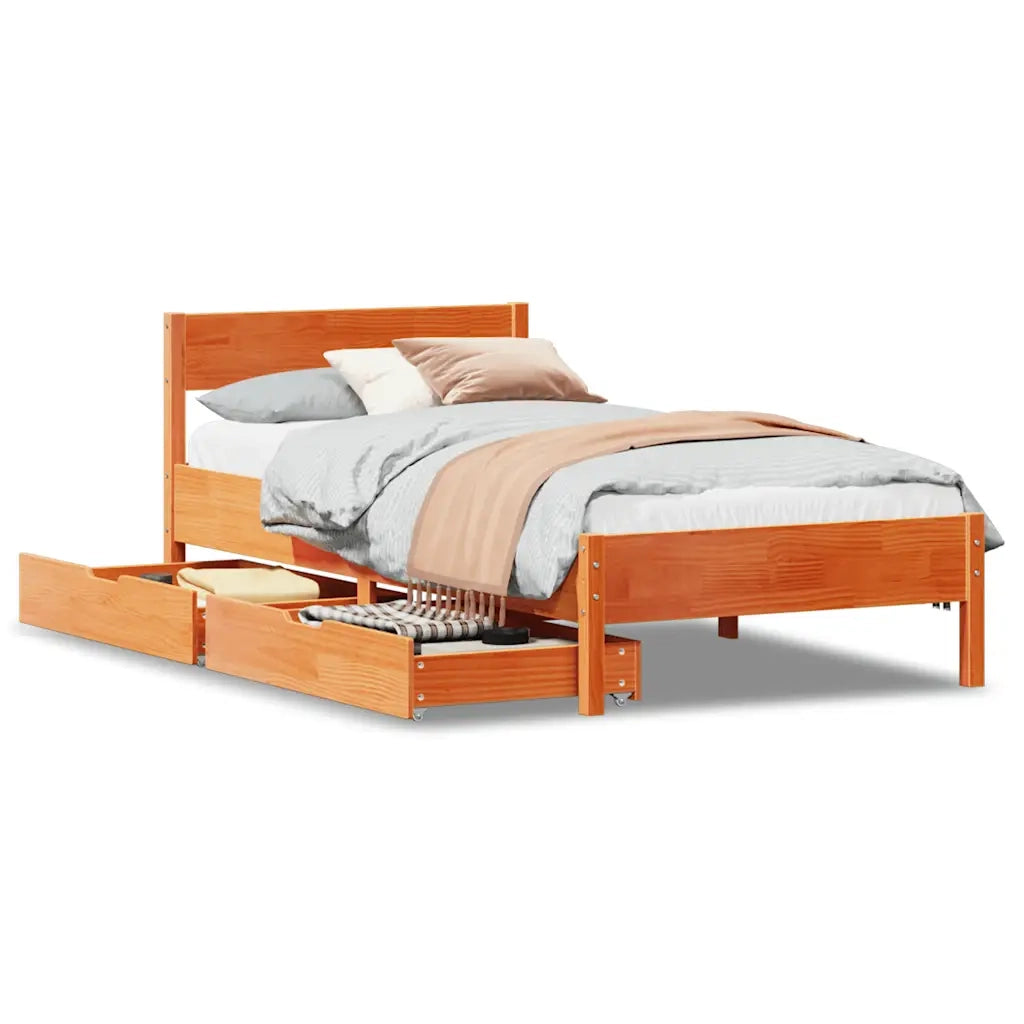 vidaXL Letto senza Materasso Marrone Cera 90x190 cm in Legno di Pino