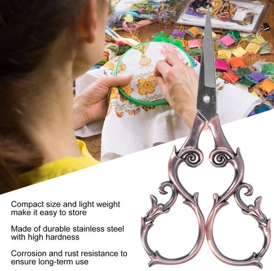 Scaletta per cucire in stile vintage - Acciaio inossidabile - Scaletta per cucire - Lame con bordo appuntito - Lame affilate - Leggera e comoda - Scaletta per cucire