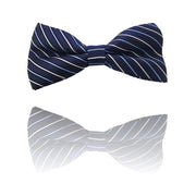 Trade Shop - Papillon Strisce Blu Beige Cravattino Farfallino Cravatta Frack Papion -
