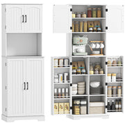 Credenza Alta Cucina Country ¨C Xylo ¨C Bianco, 2 Ante, 8 Portaspezie, 60x40x181.5 cm