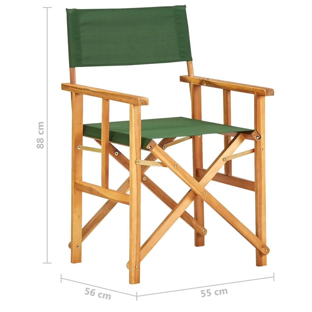 Sedia da Giardino | Sedia da Regista in Legno Massello di Acacia Verde