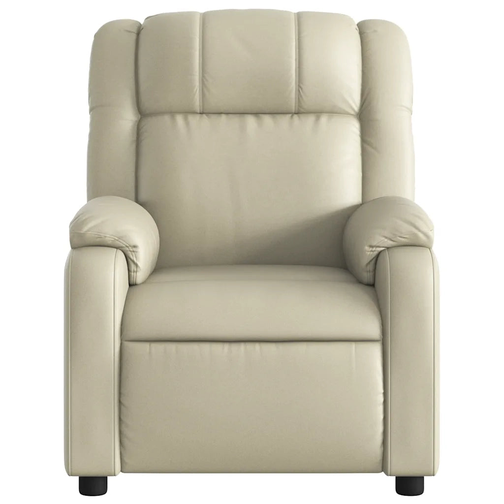 Poltrona Massaggiante Elettrica Reclinabile Crema Similpelle 3205144