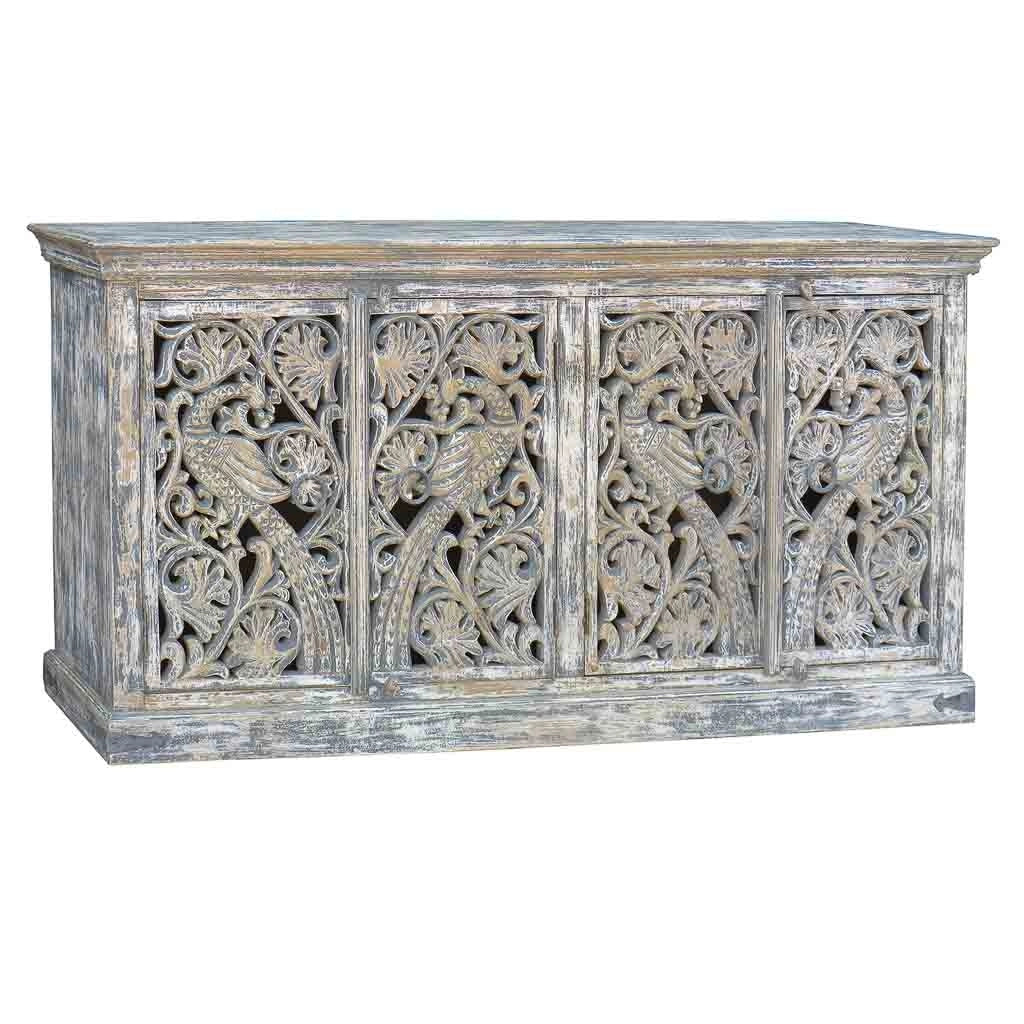 Credenza artigianale in legno 180x40x90h cm