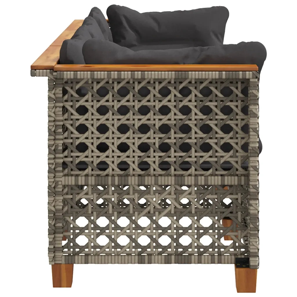 Divano da Giardino con Cuscini 3 Posti-Sofa da Giardino-Divano da esterno Grigio in Polyrattan 876789