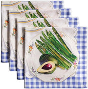Serviette di stoffa, 100% cotone (45 cm x 45 cm), serviette lavabili, servizio da tavola per doni di madre, pasti, cucina, feste e campeggio, gourmet - primavera/estate (set da 4)