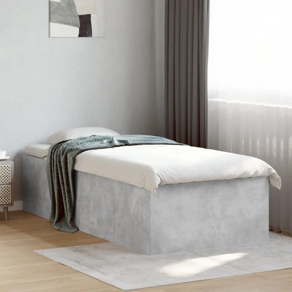 Giroletto-Struttura Letto Grigio Cemento 75x190 cm in Legno Multistrato 217665
