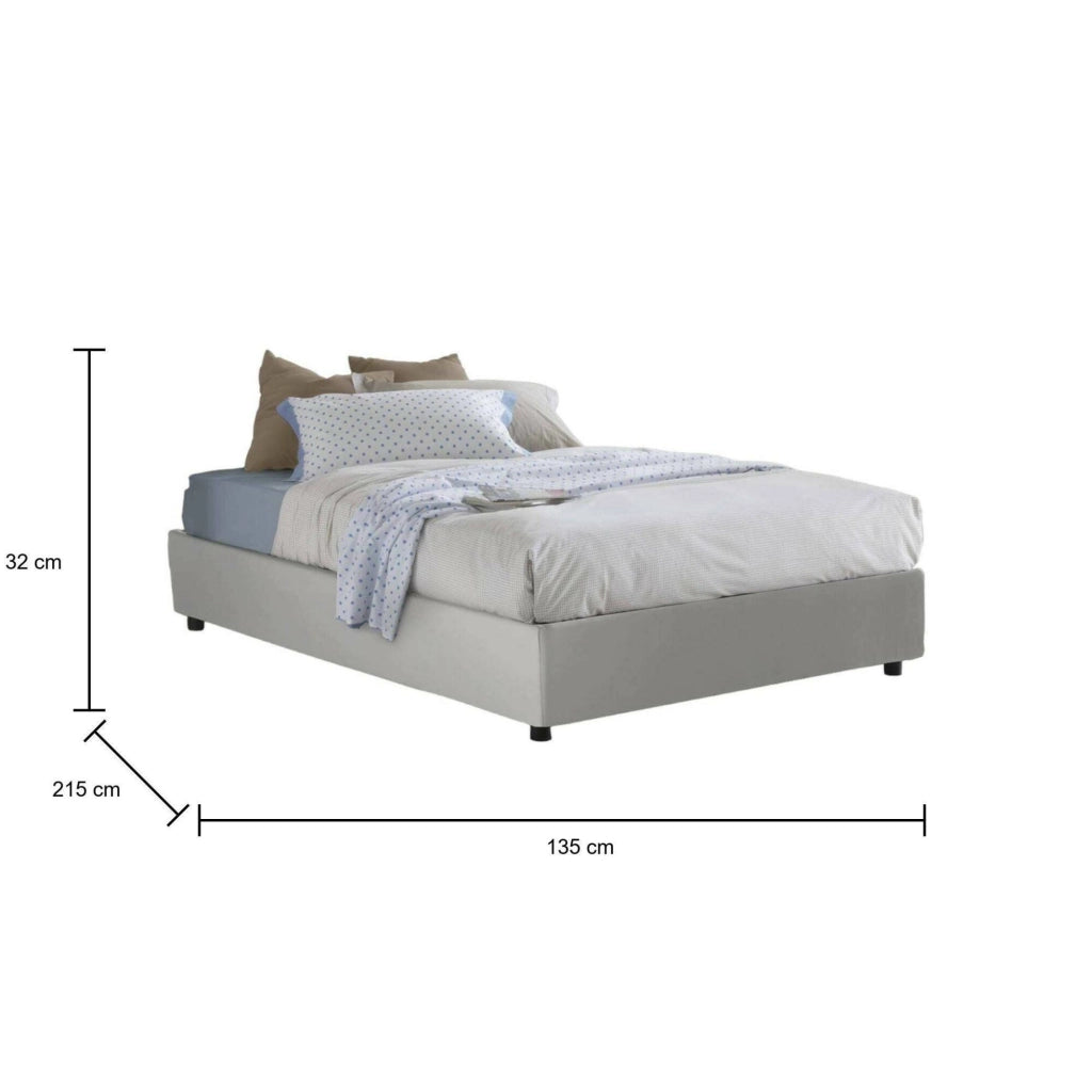 Americas, Letto Piazza e Mezza Contenitore Made in Italy, Bianco