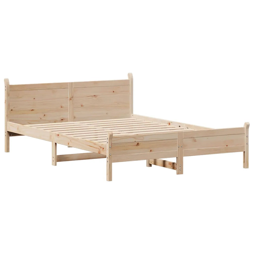Letto senza Materasso 140x200 cm in Legno Massello di Pino