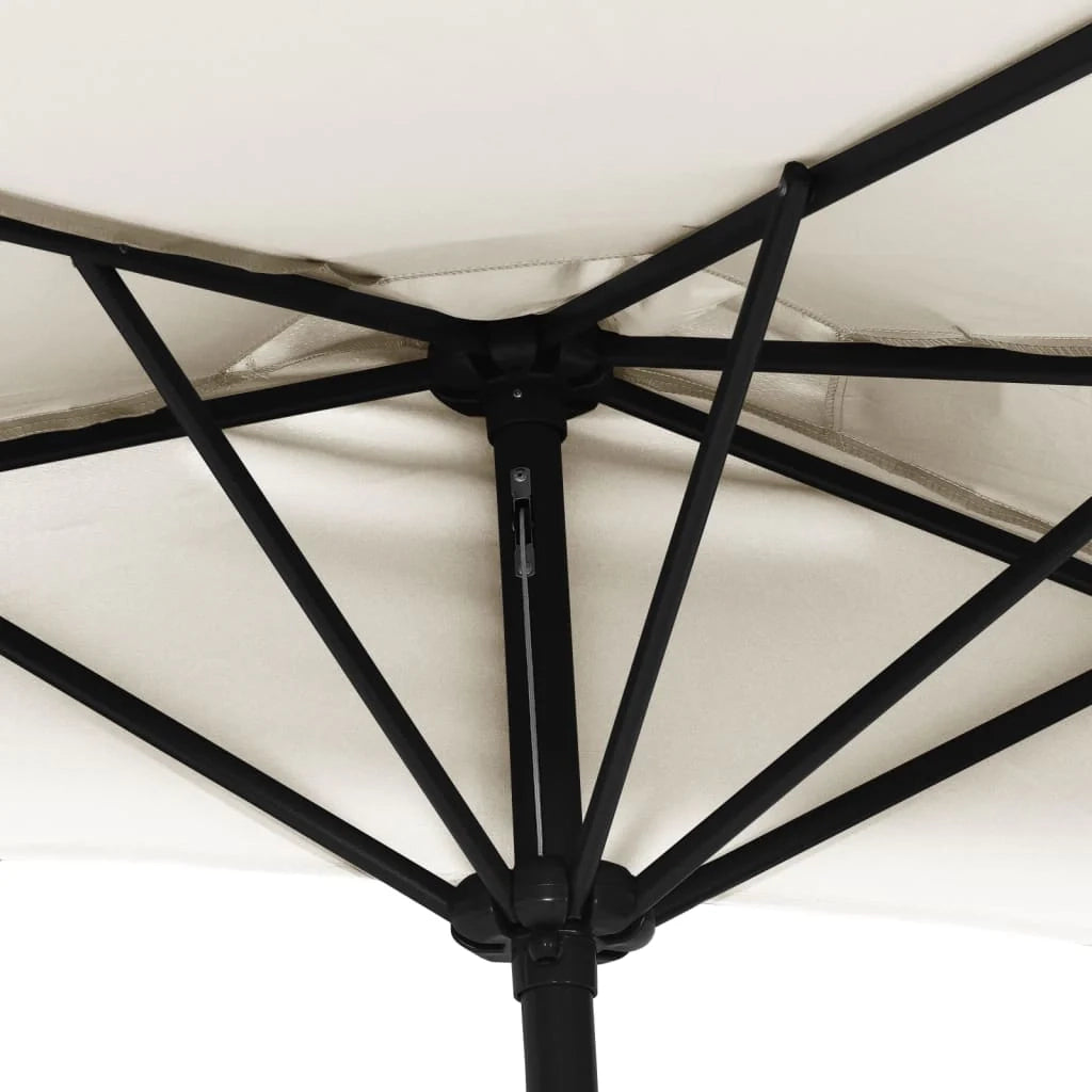Ombrellone da balcone con palo in alluminio 270 x 135 cm mezzo sabbia 02_0008304