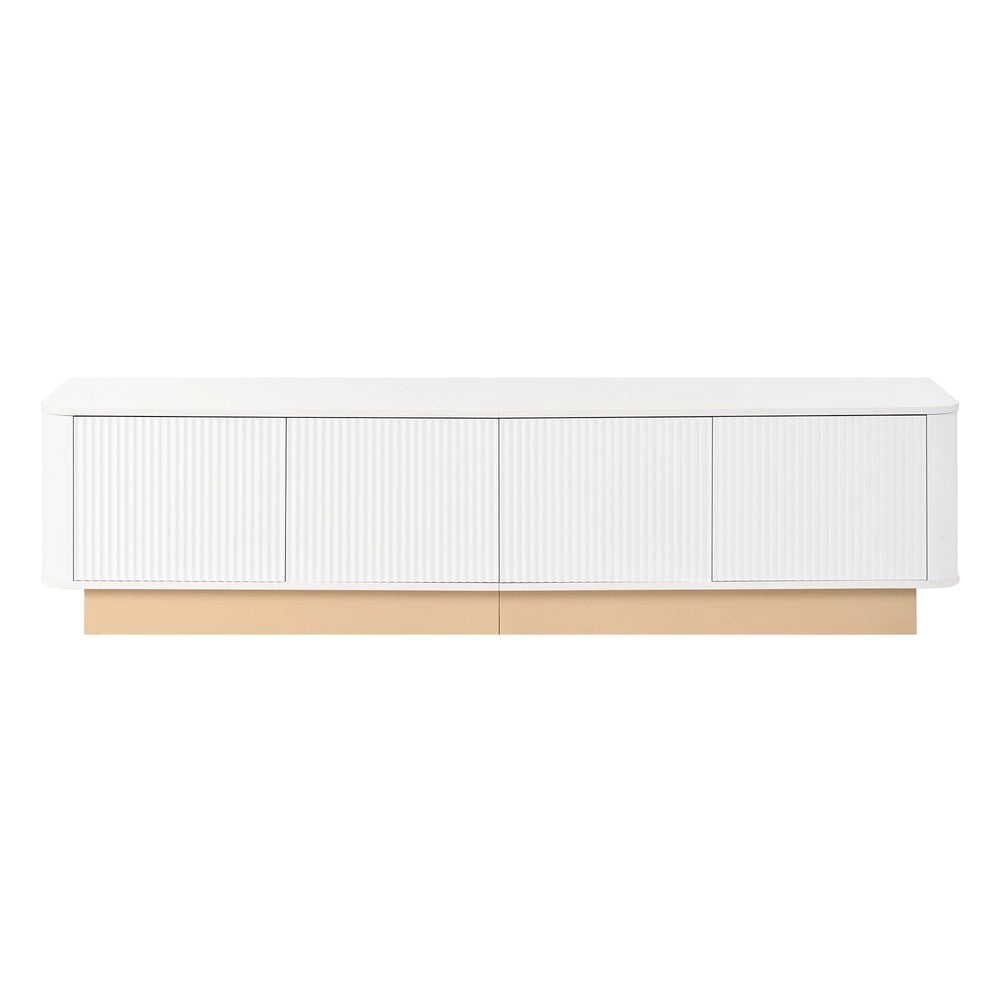 Mobile TV 200 cm ¨C Xylo ¨C Legno MDF, 4 Ante, Soggiorno, Bianco