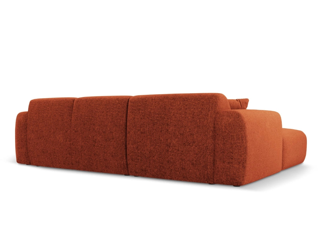 Cosmopolitan Design - Divano angolare destro "Nolio" 4 posti in ciniglia terracotta 