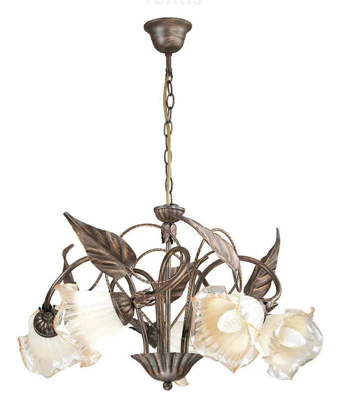 Lampadario Autunno Marrone 5Xe14 62X40Cm - Fan Europe