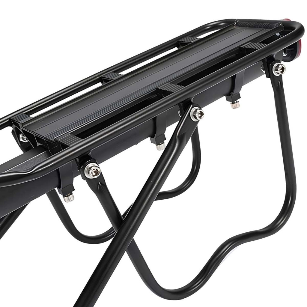 Portapacchi Posteriore per Bicicletta in Alluminio Carico Massimo 50 kg Nero Avizar