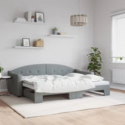 Divano Letto con Letto Estraibile Grigio Chiaro 80x200 Tessuto