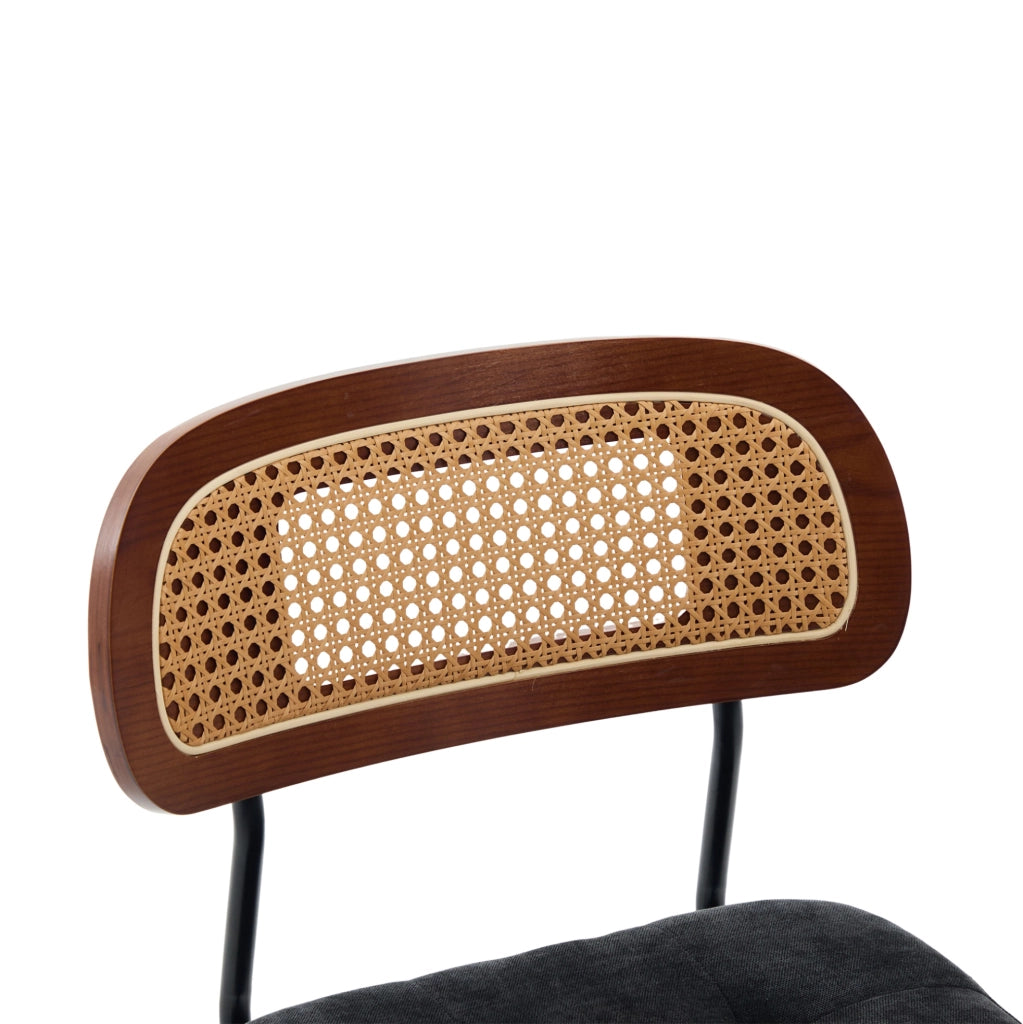 Sedia girevole 43x50x77 cm a 360° in ciniglia nera