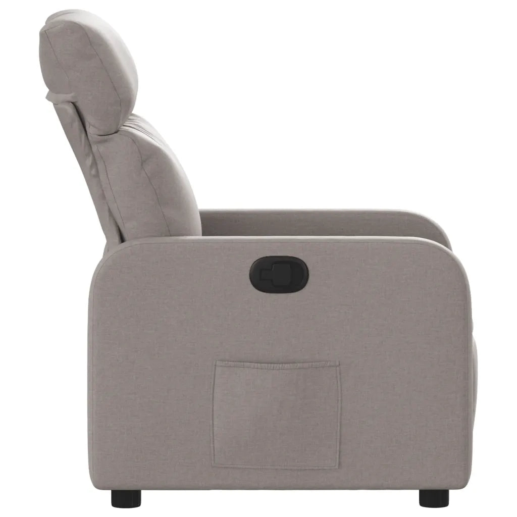 Poltrona | Sedia Relax Reclinabile in Tessuto Tortora