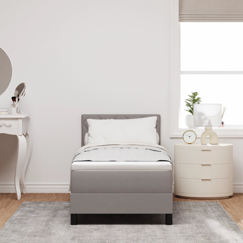 Letto con Box Spring e Materasso Grigio 80x200 cm Tessuto