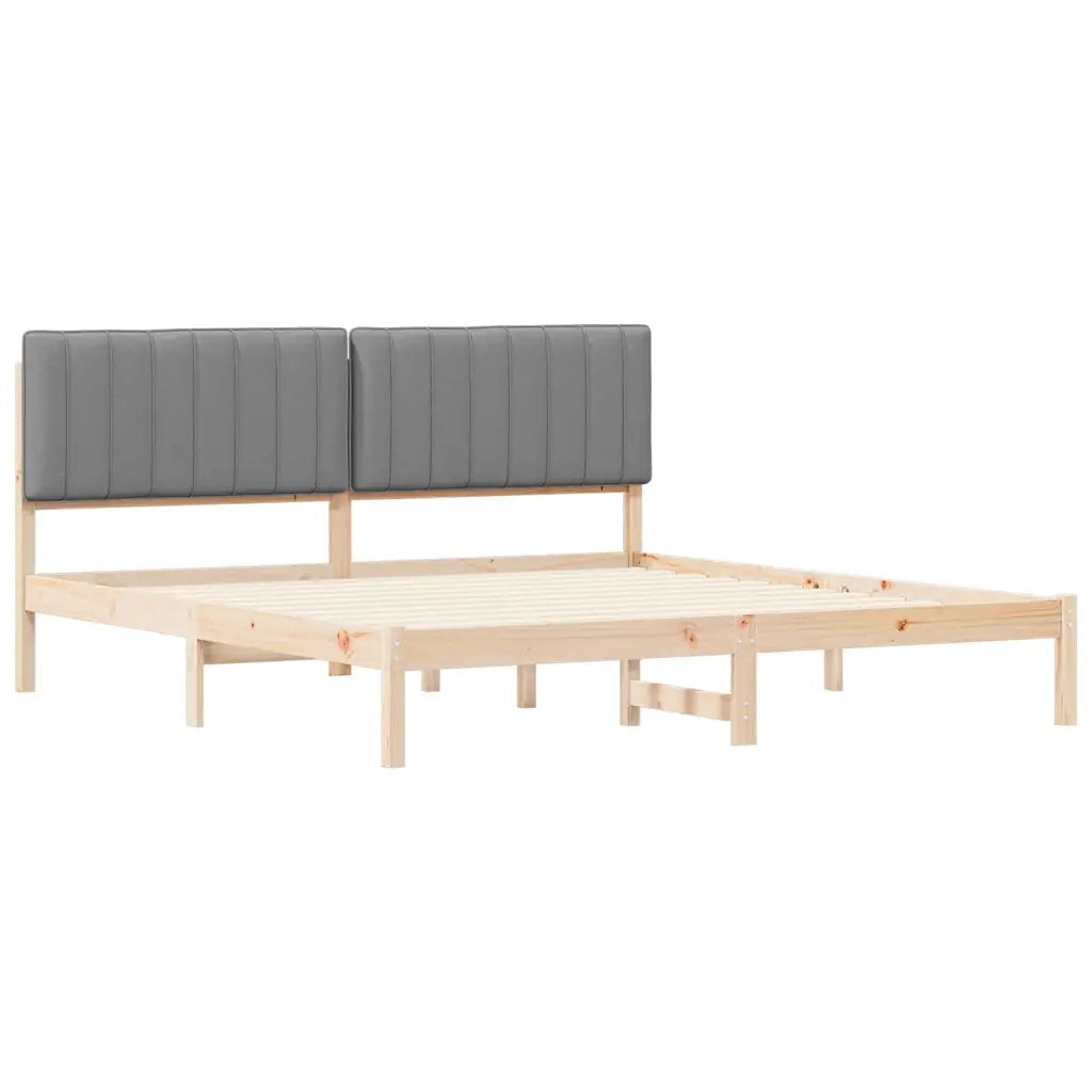 Letto con Testiera Rivestita Grigio chiaro 180 x 200 cm