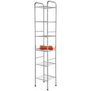 Scaffale portaoggetti a 6 ripiani H 170 cm design moderno in acciaio cromo