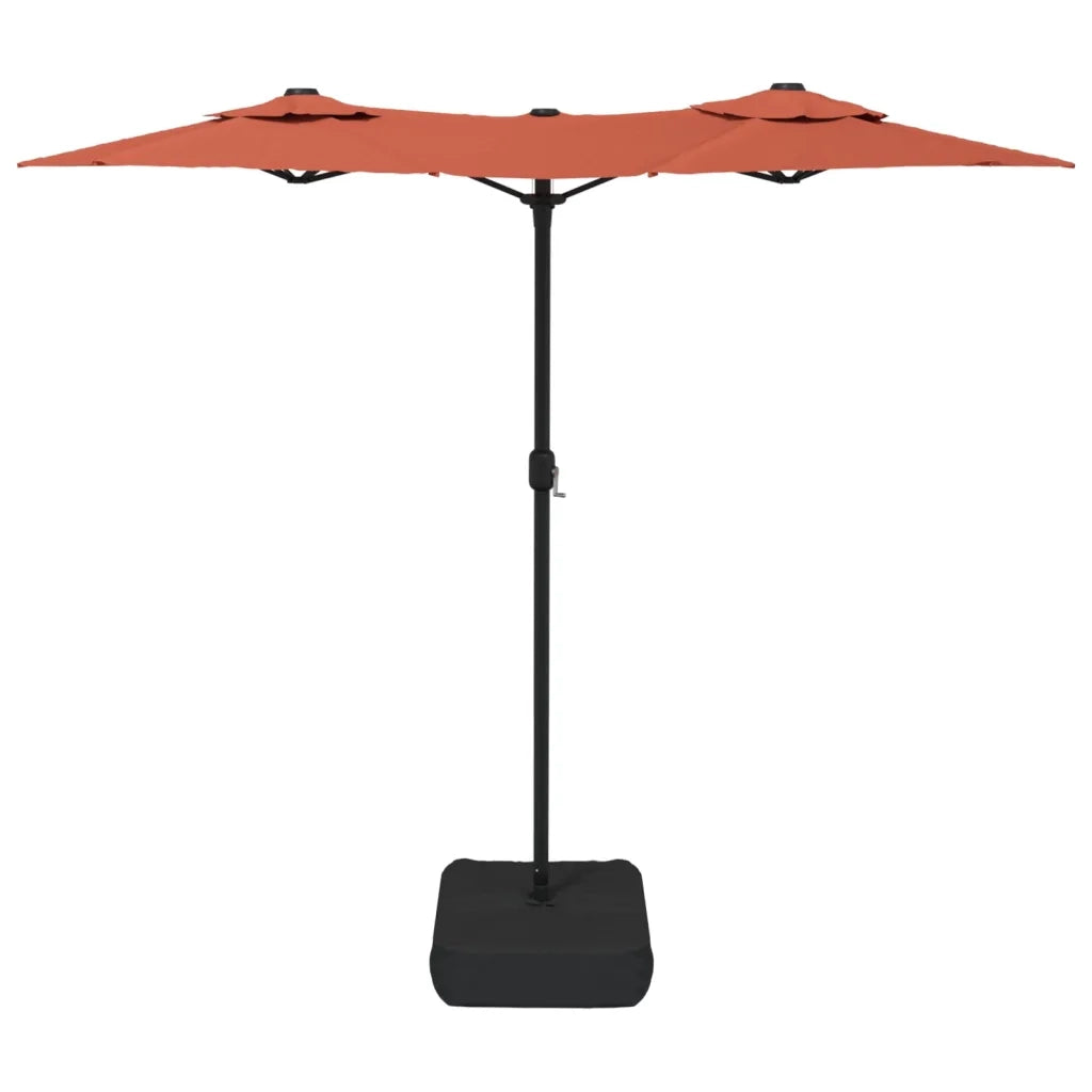 Ombrello | Parasolne a Doppia Testa con LED Terracotta 316x145 cm