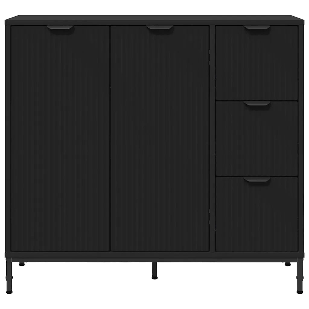 Credenza con cassetto Nero 89,5 x 33 x 82 cm Legno multistrato 883455