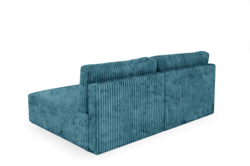 Pergola, Divano Letto con Penisola Contenitore, 210x149 cm blu Petrolio