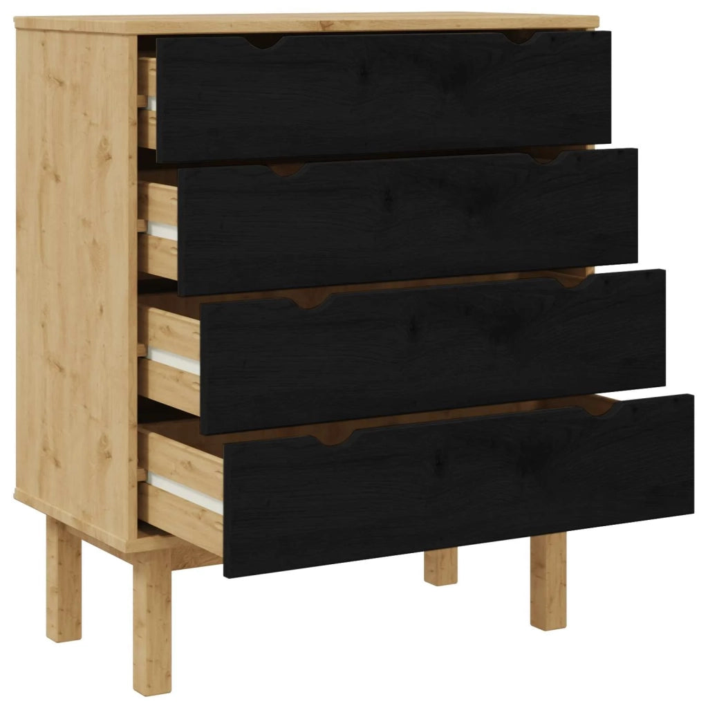 Cassettiera con cassetto OTTA Nero 76,5 x 39,5 x 90 cm