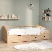 Divano Letto 3 Posti con Cassetti-Sofa Letto 3 Posti-Daybed in Pino Massello 90x200cm