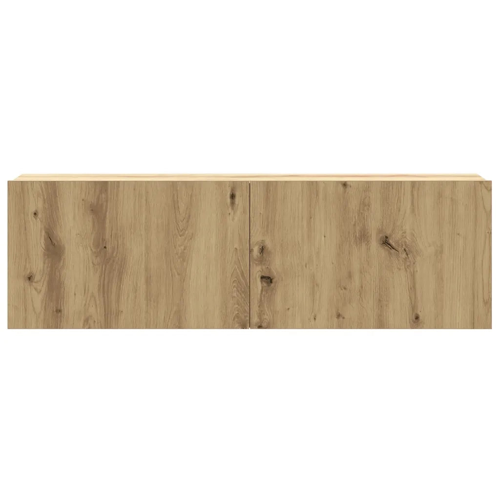 Set Mobile TV 2 pz Montato a Parete Rovere in Legno Multistrato 3329006