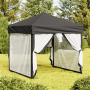 Tenda per Feste Pieghevole con Pareti Laterali-Tenda Gazebo Antracite 2x2 m 407612