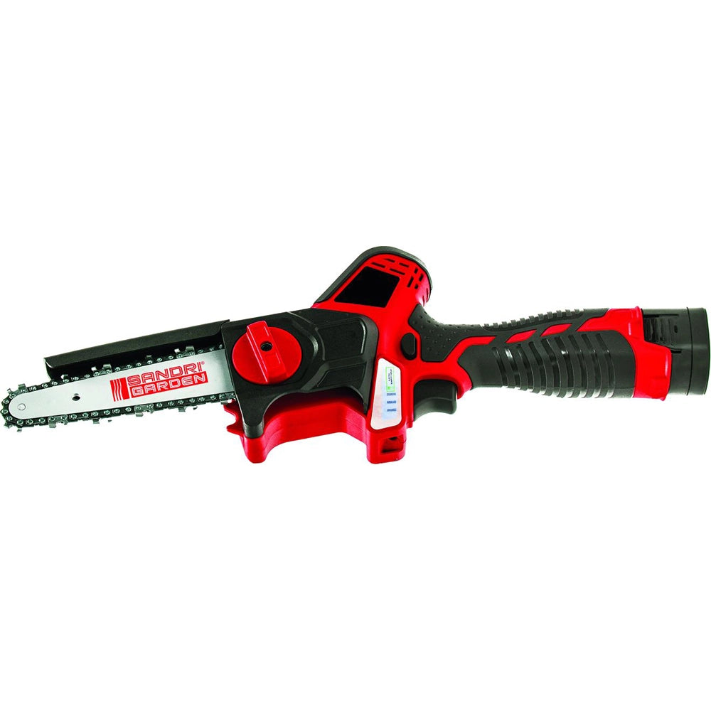 POTATORE SEGHETTO MOTOSEGA A BATTERIA 16,8V+2 BATTERIE 2Ah 14cm SG-TR1600 SANDRIGARDEN